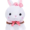 Amuse Vanilla Bunny Plush with Pink and Brown Bow