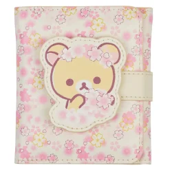 Korilakkuma Sakura Cherry Blossom Pu Leather Tri-Fold Wallet Pouch