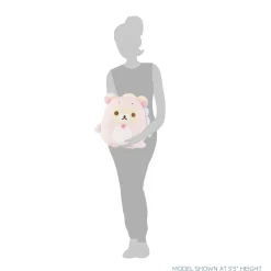 Korilakkuma San-X Original Plays with Dino Flat Mochi Series Plush - Pastel Pink
