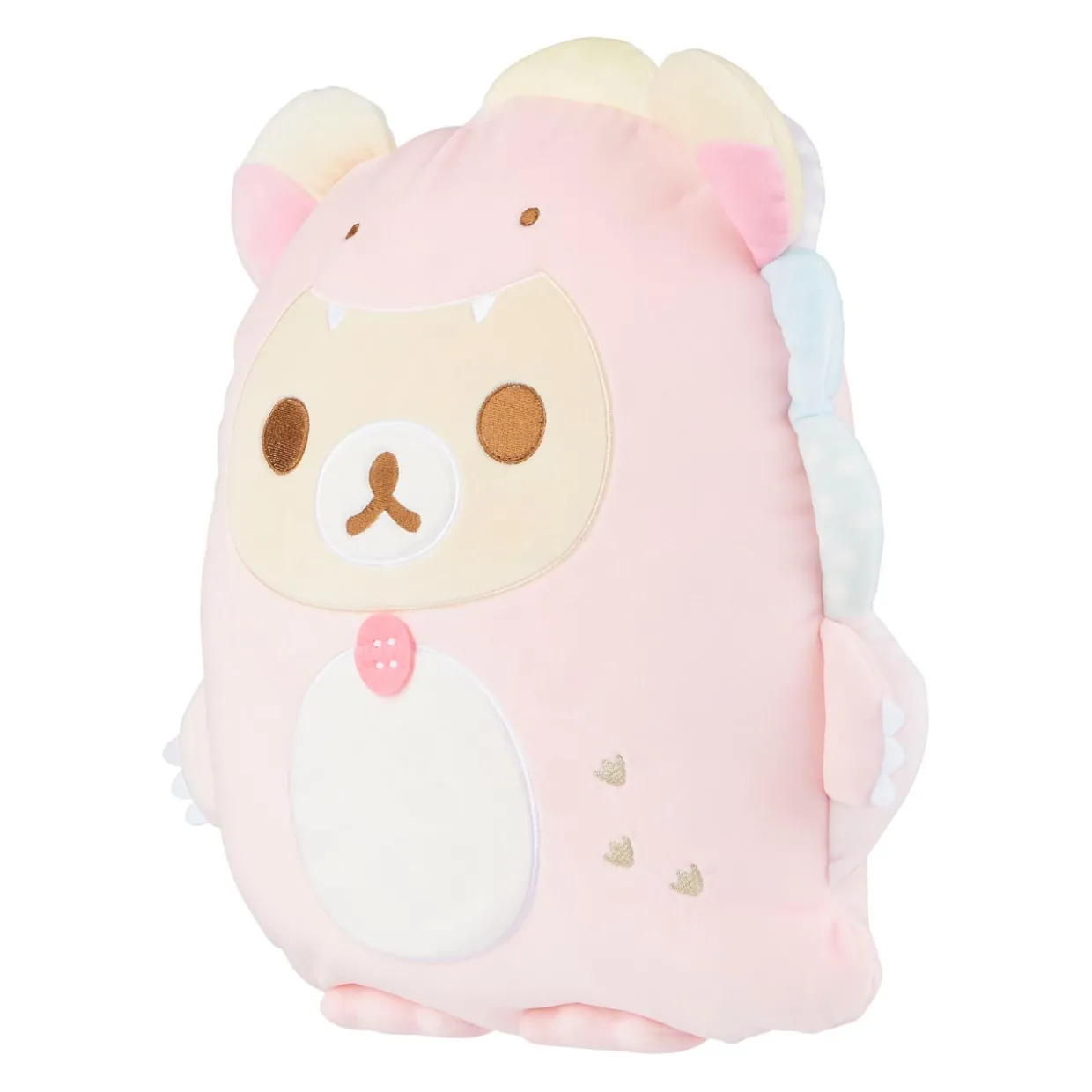 Korilakkuma San-X Original Plays with Dino Flat Mochi Series Plush - Pastel Pink