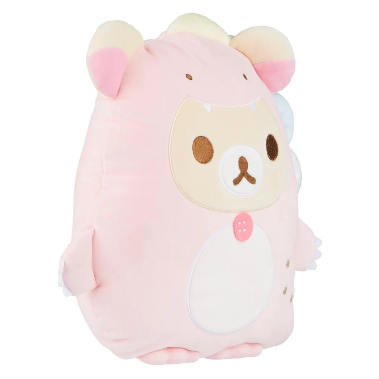 Korilakkuma San-X Original Plays with Dino Flat Mochi Series Plush - Pastel Pink