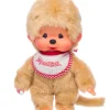 Monchhichi Beige Boy With Bib - Red/White
