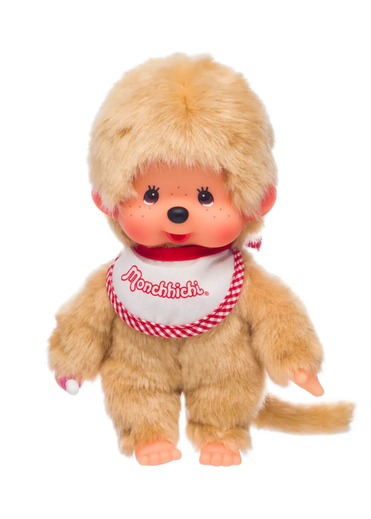 Monchhichi Beige Boy With Bib - Red/White