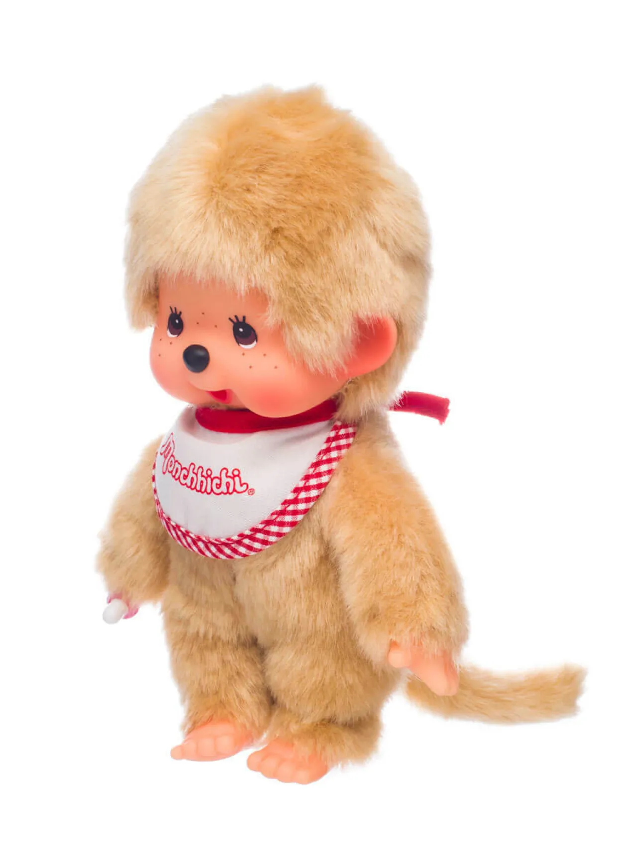 Monchhichi Beige Boy With Bib - Red/White