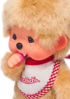 Monchhichi Beige Boy With Bib - Red/White