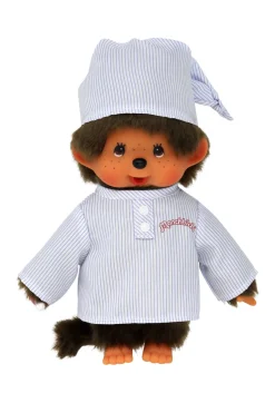 Monchhichi Long Striped Pijama Boy with Cap Plush