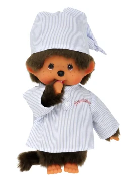 Monchhichi Long Striped Pijama Boy with Cap Plush