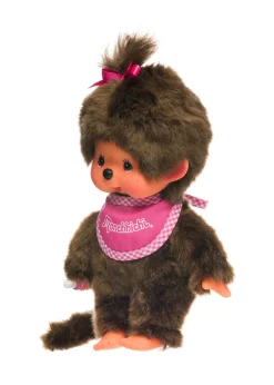Monchhichi Standard Girl with Pink Bib