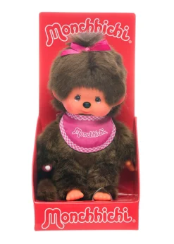 Monchhichi Standard Girl with Pink Bib