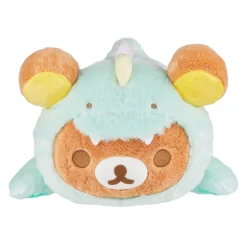 Rilakkuma San-X Original Plays with Dino Laydown Series Plush - Soft Green