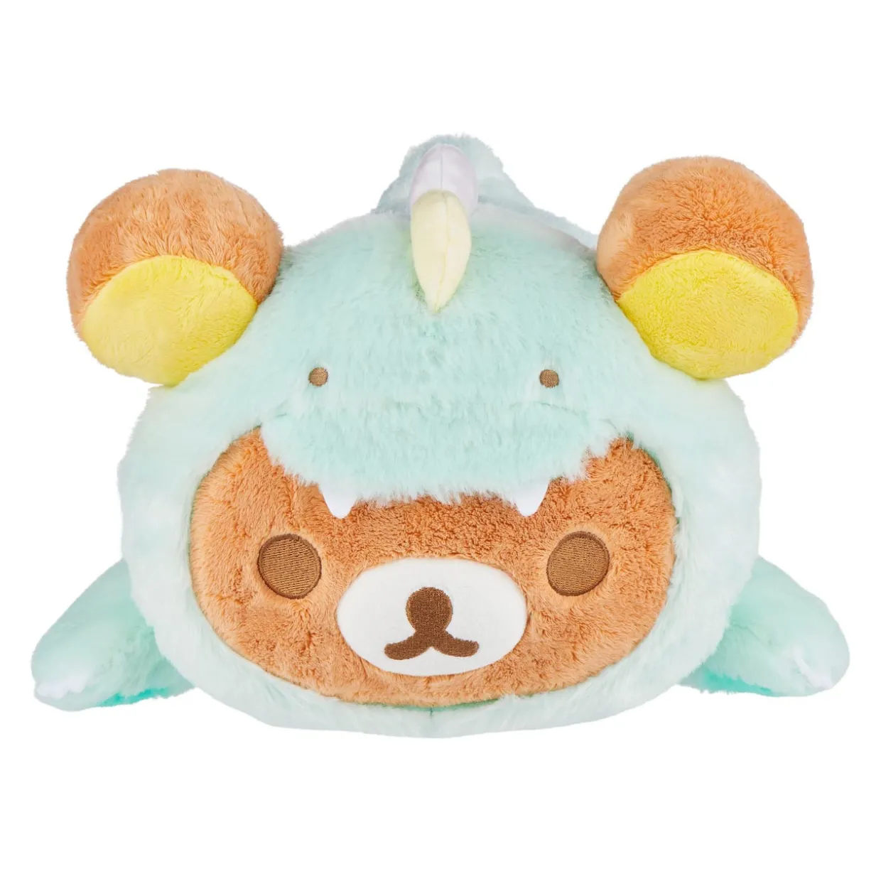 Rilakkuma San-X Original Plays with Dino Laydown Series Plush - Soft Green
