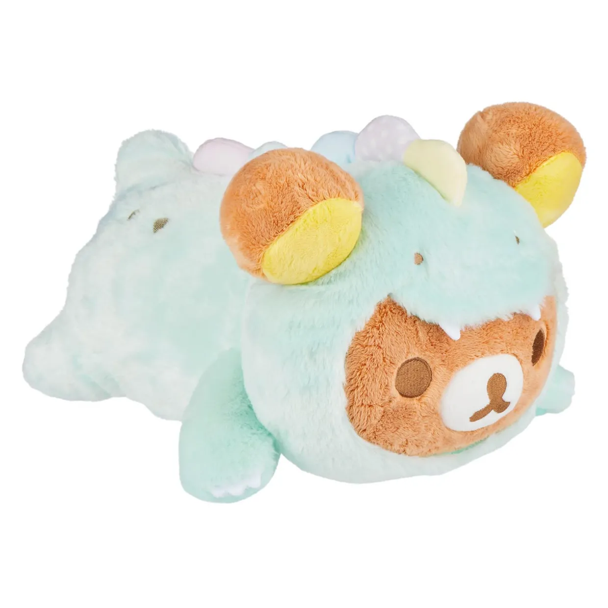 Rilakkuma San-X Original Plays with Dino Laydown Series Plush - Soft Green
