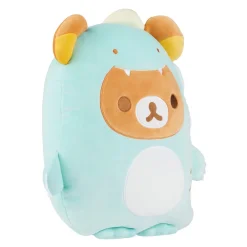 Rilakkuma San-X Original Plays with Dino Flat Mochi Series Plush - Pastel Green