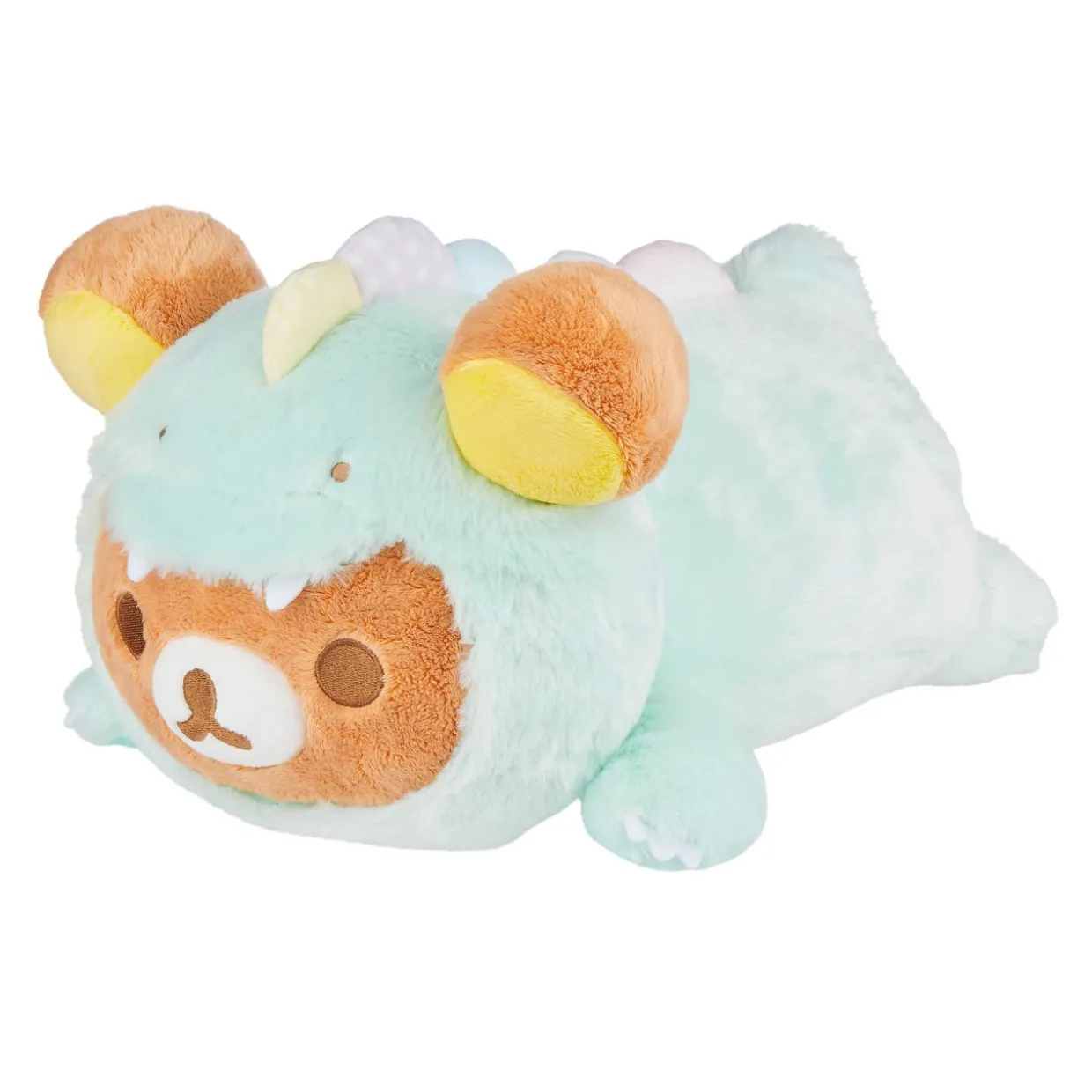 Rilakkuma San-X Original Plays with Dino Laydown Series Plush - Soft Green
