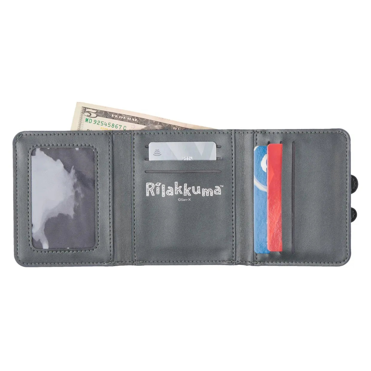Rilakkuma Space Pu Leather Tri Fold Wallet Pouch