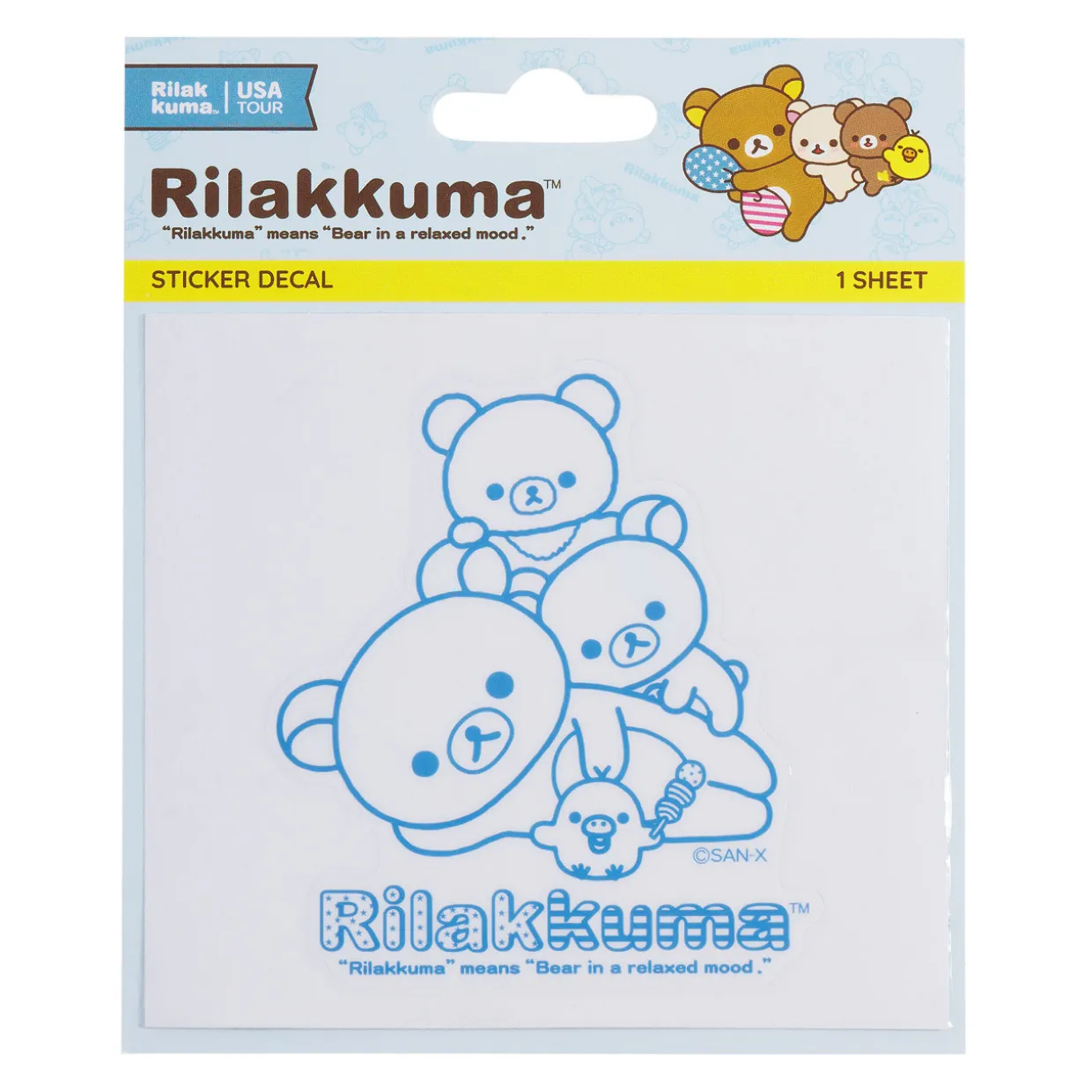Rilakkuma 20th Anniversary USA Tour Sticker Decal - Blue