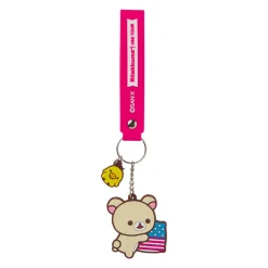 Rilakkuma 20th Anniversary USA Tour Korilakkuma Keychain - Pink