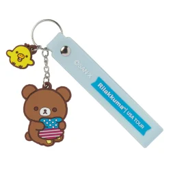 Rilakkuma 20th Anniversary USA Tour Chairoikoguma Keychain - Blue