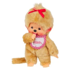 Sekiguchi Monchhichi Beige Girl With Bib - Red/White
