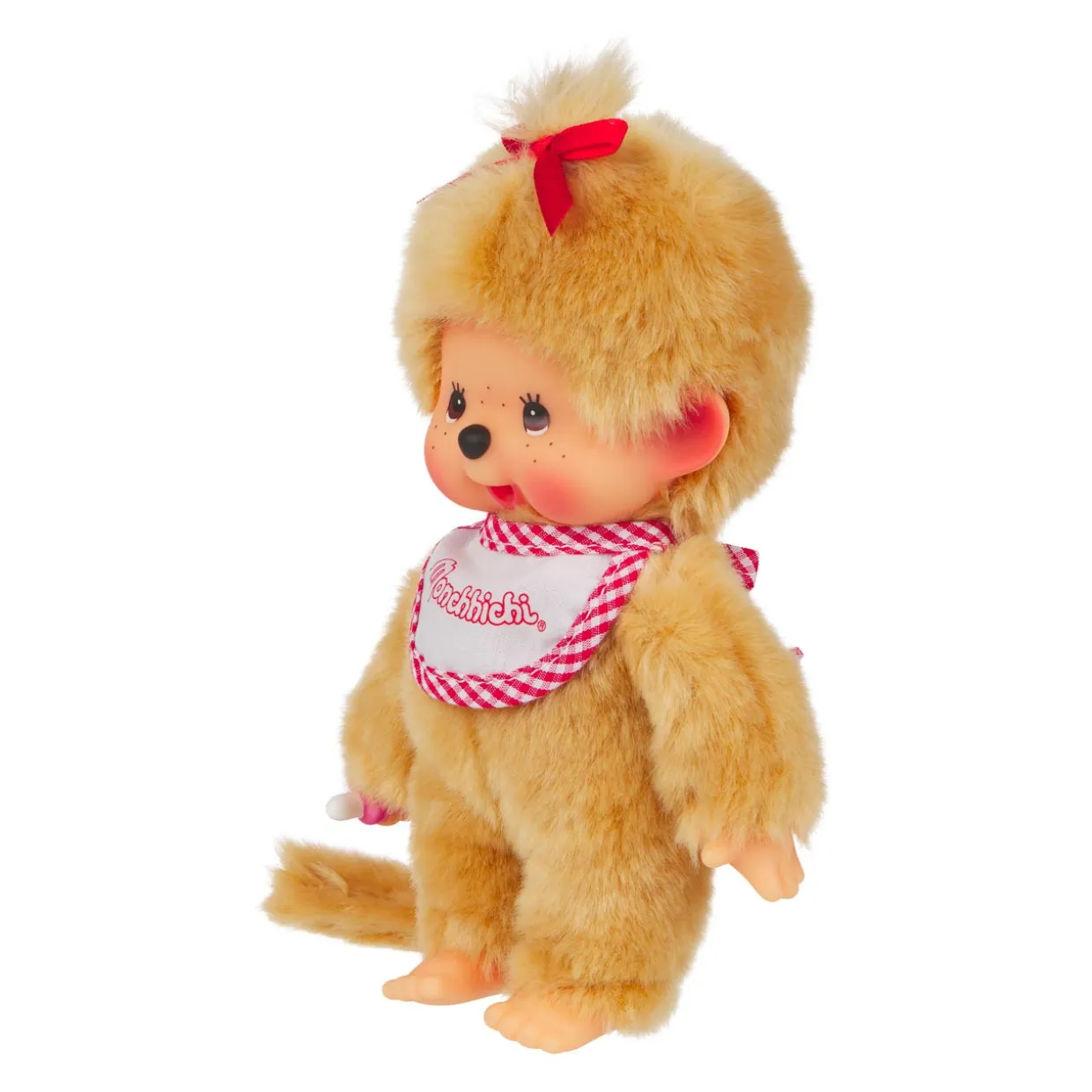 Sekiguchi Monchhichi Beige Girl With Bib - Red/White