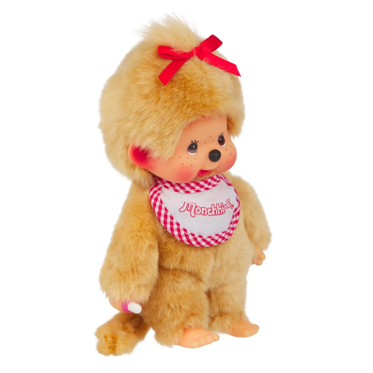 Sekiguchi Monchhichi Beige Girl With Bib - Red/White