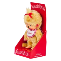 Sekiguchi Monchhichi Beige Girl With Bib - Red/White