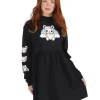 tokidoki Super Bear Mock Neck Long Sleeve Dress - Black