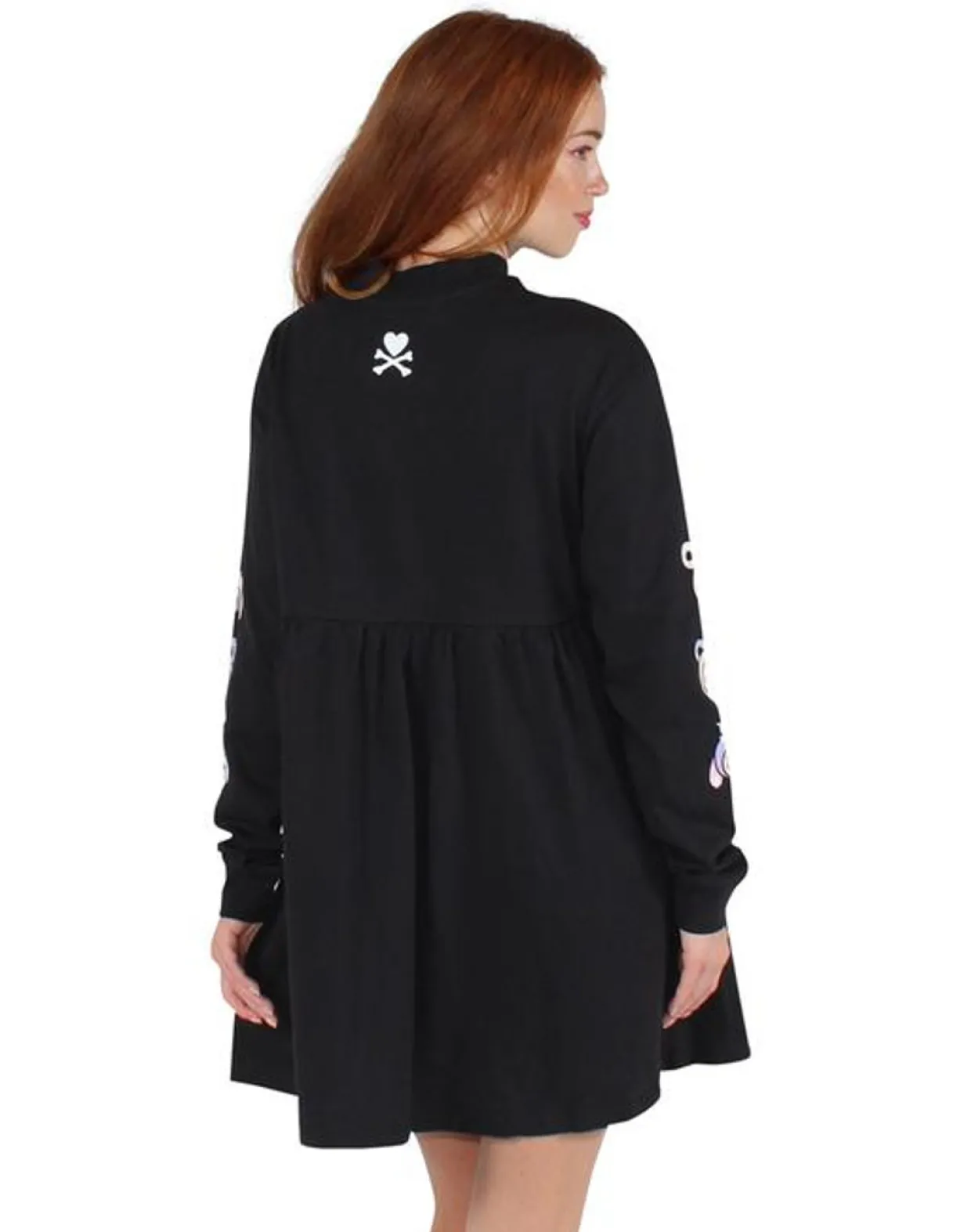 tokidoki Super Bear Mock Neck Long Sleeve Dress - Black
